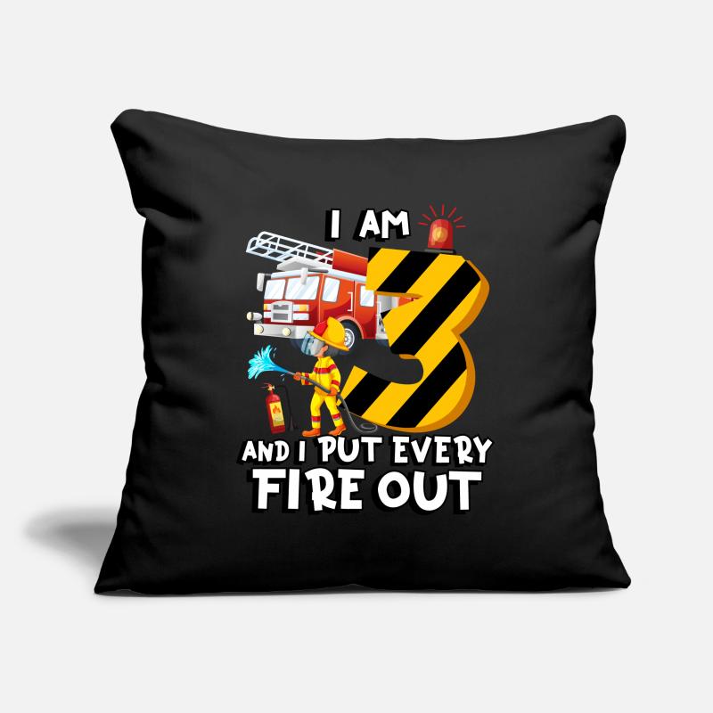 Fire engine firefighting I am 3 years old Sofa pillowcase 17,3'' x 17,3'' (45 x 45 cm)