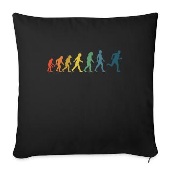 Joggen Laufen Marathonläufer Joggerin Evolution - Sofakissenbezug 45 x 45 cm - Schwarz - Vorne