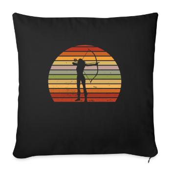 Archery Archer Longbow Target - Sofa pillowcase 17,3'' x 17,3'' (45 x 45 cm) - black - Front