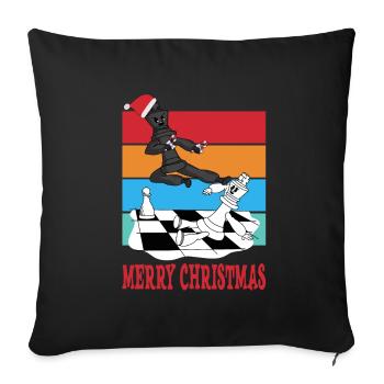 Chess Player Christmas Edition Chess Matt - Sofa pillowcase 17,3'' x 17,3'' (45 x 45 cm) - black - Front