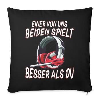 Der Controller Soll Mit Dir Sein. Videospiele - Sofakissenbezug 45 x 45 cm - Schwarz - Vorne