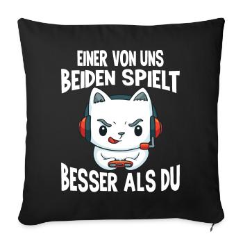 Der Controller Soll Mit Dir Sein. Videospiele - Sofakissenbezug 45 x 45 cm - Schwarz - Vorne