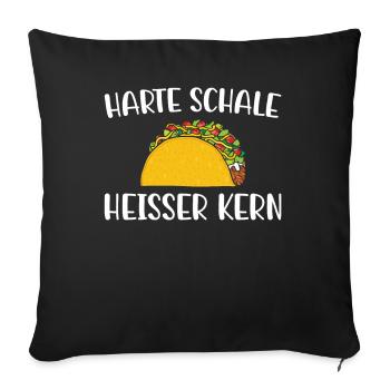 HARTE SCHALE HEISSER KERN Taco Burrito - Sofakissenbezug 45 x 45 cm - Schwarz - Vorne