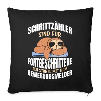 SCHRITTZÄHLER SIND FÜR FORTGESCHRITTENE ICH - Sofakissenbezug 45 x 45 cm - Schwarz - Vorne