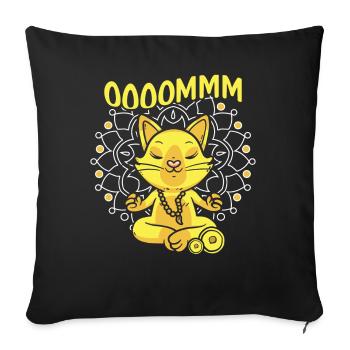 OOOOMMM Cat Lovers Yoga Cat Meditation - Sofa pillowcase 17,3'' x 17,3'' (45 x 45 cm) - black - Front