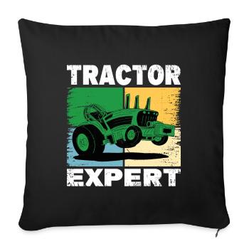 Tractor Expert Tractor Fans and Farmers - Sofa pillowcase 17,3'' x 17,3'' (45 x 45 cm) - black - Front