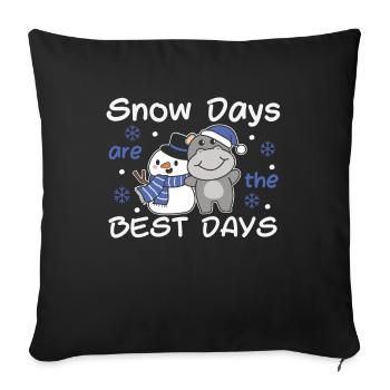 Les Hippo Snow Days sont les meilleurs jours Schneemann - Housse de coussin décorative 45 x 45 cm - noir - Devant