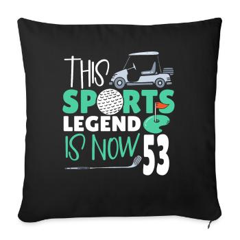 Cette légende du sport a maintenant 53 ans, jeu de golf 53. - Housse de coussin décorative 45 x 45 cm - noir - Devant