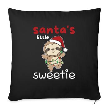 Sloth Christmas Santa's little sweetie - Sofa pillowcase 17,3'' x 17,3'' (45 x 45 cm) - black - Front