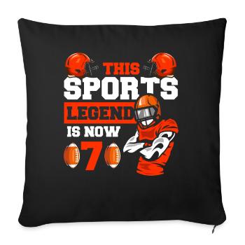 Diese Sportlegende Ist Jetzt 7, Rugby Football 7. - Sofakissenbezug 45 x 45 cm - Schwarz - Vorne