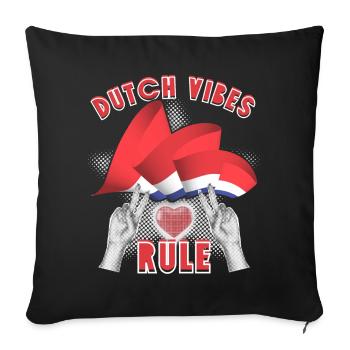 Netherlands, Dutch-Vibes-Rule, Holland Spruch - Sofa pillowcase 17,3'' x 17,3'' (45 x 45 cm) - black - Front