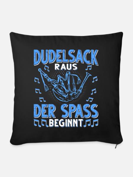 Dudelsack Musikverein Sackpfeifer Musiker - Sofakissenbezug 45 x 45 cm - Schwarz