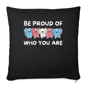Transgender Flag Gay Pride LGBTQ Axolotl - Sofa pillowcase 17,3'' x 17,3'' (45 x 45 cm) - black - Front