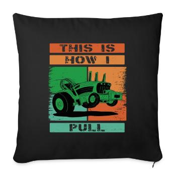 Tractor Oldschool Tractor Fans and Farmers - Sofa pillowcase 17,3'' x 17,3'' (45 x 45 cm) - black - Front