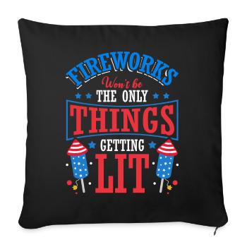 On July 4, not only fireworks will be ignited - Sofa pillowcase 17,3'' x 17,3'' (45 x 45 cm) - black - Front