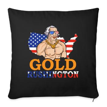 Gold Rushington July 4 Independence Day - Sofa pillowcase 17,3'' x 17,3'' (45 x 45 cm) - black - Front
