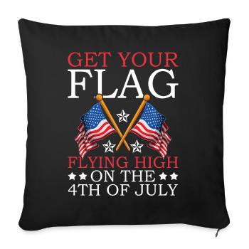 Fly your flag high on July 4th - - Sofa pillowcase 17,3'' x 17,3'' (45 x 45 cm) - black - Front