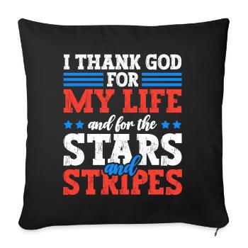 Je remercie Dieu pour ma vie et pour les étoiles - Housse de coussin décorative 45 x 45 cm - noir - Devant