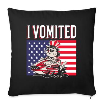 I vomited jet ski cat choice parody 4. - Sofa pillowcase 17,3'' x 17,3'' (45 x 45 cm) - black - Front