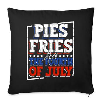 Pies French fries and the Fourth of July - Sofa pillowcase 17,3'' x 17,3'' (45 x 45 cm) - black - Front