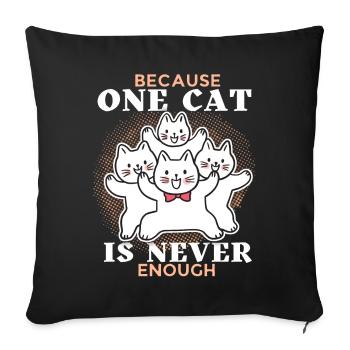 Cat, funny saying, lots of cats, cat daddy - Sofa pillowcase 17,3'' x 17,3'' (45 x 45 cm) - black - Front