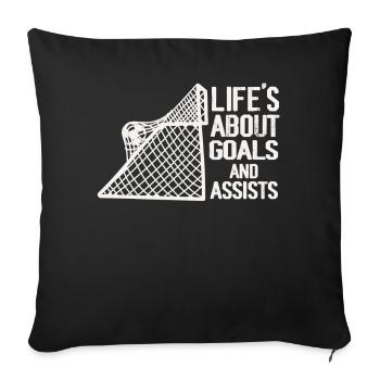 Life Is About Goals And Assists Futbol Soccer - Sofa pillowcase 17,3'' x 17,3'' (45 x 45 cm) - black - Front