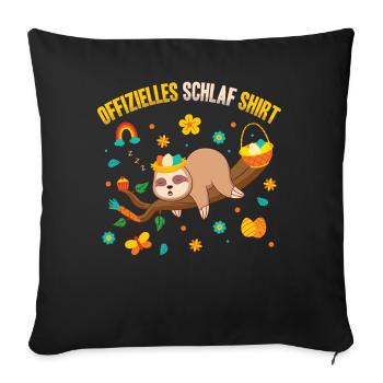 Official Sleep Shirt Cute Easter Sloth - Sofa pillowcase 17,3'' x 17,3'' (45 x 45 cm) - black - Front