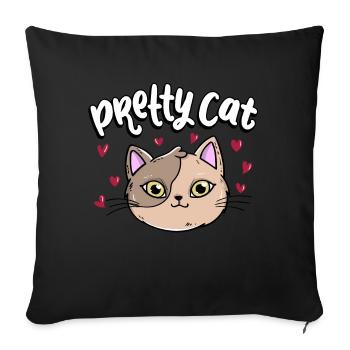 Pretty Cat Meow Kitten Animal Rights Movement Advocacy - Sofa pillowcase 17,3'' x 17,3'' (45 x 45 cm) - black - Front