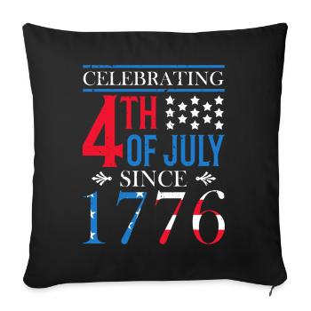 Celebrations for July 4th since 1776 Party for - Sofa pillowcase 17,3'' x 17,3'' (45 x 45 cm) - black - Front