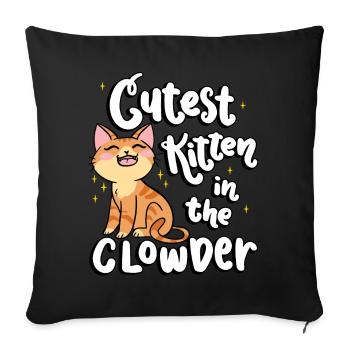 Cutest kitten in the Clowder cat - Sofa pillowcase 17,3'' x 17,3'' (45 x 45 cm) - black - Front