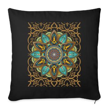 Mandala Design, 3D Mandala, Vintage Arabesque - Sofa pillowcase 17,3'' x 17,3'' (45 x 45 cm) - black - Front