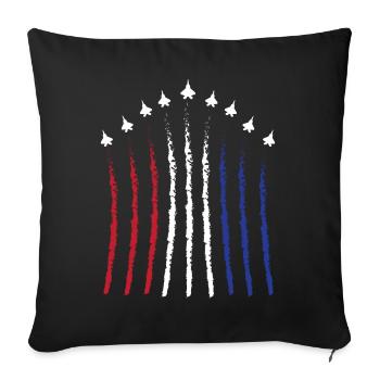 Jet Plane July 4 | Fourth Of July Tee | 4th Of - Sofa pillowcase 17,3'' x 17,3'' (45 x 45 cm) - black - Front