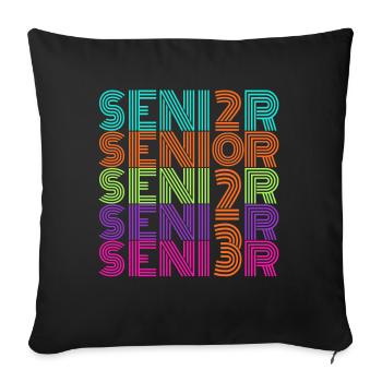 Retro Vintage Neon Senior 2023 | Senior High Gift - Sofa pillowcase 17,3'' x 17,3'' (45 x 45 cm) - black - Front