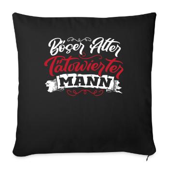 Böser Alter Tätowierter Mann Artistic - Sofakissenbezug 45 x 45 cm - Schwarz - Vorne