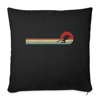 Plongée Vintage Snorkeling Diver Retro - Housse de coussin décorative 45 x 45 cm - noir - Devant