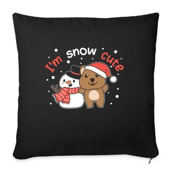 Quokka I'm snow cute snowman snow pun - Sofa pillowcase 17,3'' x 17,3'' (45 x 45 cm) - black - Front