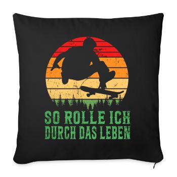 Skateboarder Skateboarding Skaten Skater - Sofakissenbezug 45 x 45 cm - Schwarz - Vorne