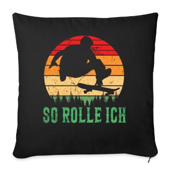 Skateboarder Skateboarding Skaten Skater - Sofakissenbezug 45 x 45 cm - Schwarz - Vorne