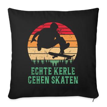 Skateboarder Skateboarding Skaten Skater - Sofakissenbezug 45 x 45 cm - Schwarz - Vorne
