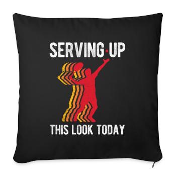 Tennisplatz Spruch Für Tennis - Sofakissenbezug 45 x 45 cm - Schwarz - Vorne