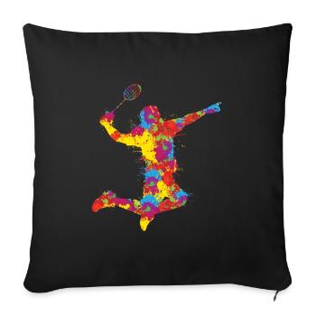 Badminton - Sofakissenbezug 45 x 45 cm - Schwarz - Vorne