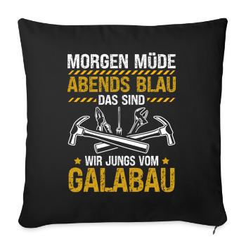 Morgen Müde Abends Blau Das Sind Wir Jungs Vom - Sofakissenbezug 45 x 45 cm - Schwarz - Vorne