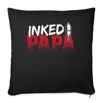 Inked Papa Tattooed Dad Artistic Tattoo Artist - Sofa pillowcase 17,3'' x 17,3'' (45 x 45 cm) - black - Front