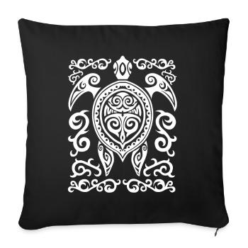 Artistic Turtle Tattoo Artwork - Sofa pillowcase 17,3'' x 17,3'' (45 x 45 cm) - black - Front