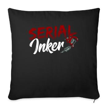 Serial Inker Tattooists Artistic Ink Pen - Sofa pillowcase 17,3'' x 17,3'' (45 x 45 cm) - black - Front