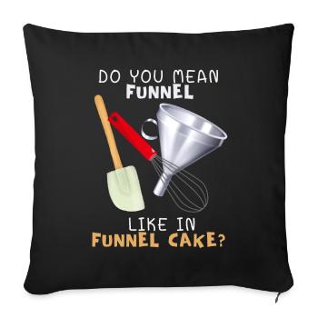 Cake Funnel Cake fried cake américain - Housse de coussin décorative 45 x 45 cm - noir - Devant