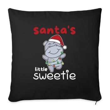 Hippo Christmas Santa's little sweetie - Sofa pillowcase 17,3'' x 17,3'' (45 x 45 cm) - black - Front