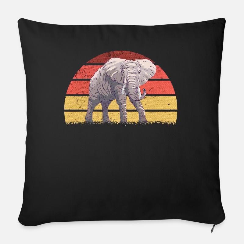 Eléphant d’Afrique - Housse de coussin décorative 45 x 45 cm - noir