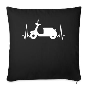 Moped Herzschlag - Sofakissenbezug 45 x 45 cm - Schwarz - Vorne