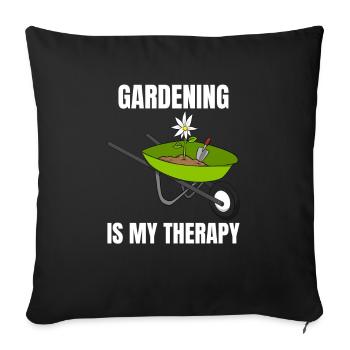 Le jardinage est mon jardinier thérapeutique - Housse de coussin décorative 45 x 45 cm - noir - Devant